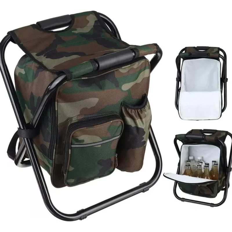 Cadeira Mochila Banqueta Bolsa Semi Térmica Portátil para Camping e Pesca