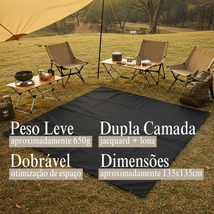Manta Impermeável para Camping 135x135cm – Conforto e Proteção para Até 6 Pessoas - Imagem 4