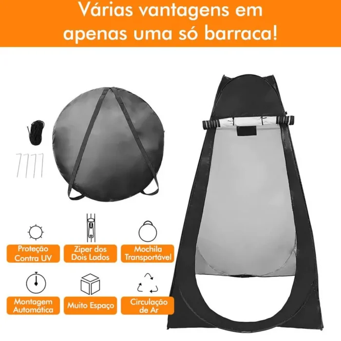 Tenda Privativa Pop Up Camping – Montagem Rápida, Privacidade Total e Proteção Impermeável - Imagem 9
