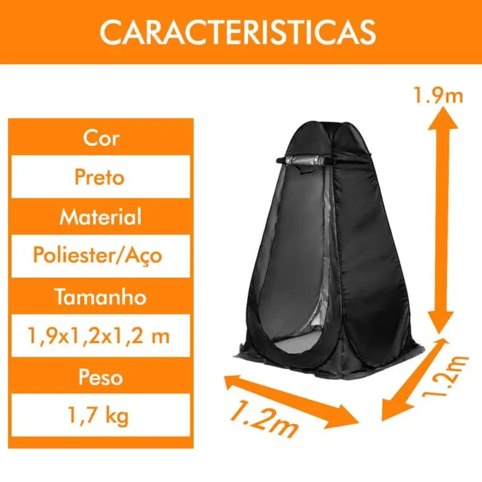 Tenda Privativa Pop Up Camping – Montagem Rápida, Privacidade Total e Proteção Impermeável - Imagem 4